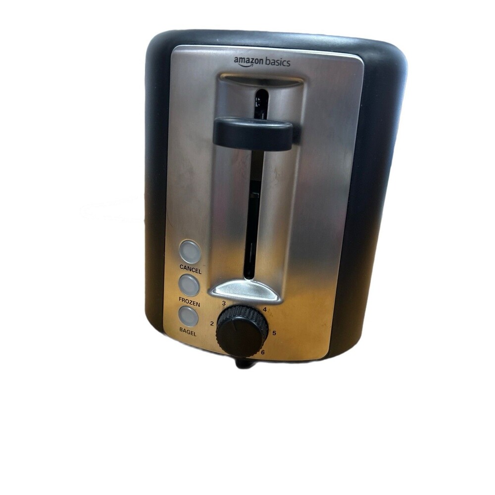 2 Slice Toaster Black Stainless Steel Bagel & Frozen Options